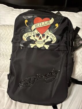 Ed hardy Y2K retro multi functional 2 in 1 backpack